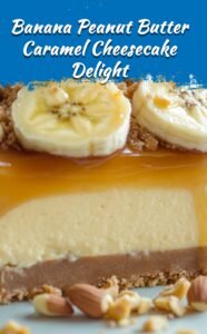 Banana Caramel Peanut Butter Cheesecake