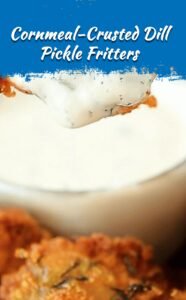 Crispy Dill Pickle Fritters with Cornmeal Batter
