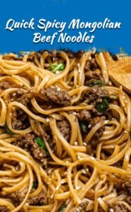 Spicy Mongolian Beef Noodles in 30 Minutes