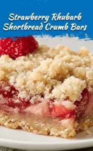 Strawberry Rhubarb Crumb Bars with Buttery Shortbread Crust