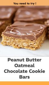 Chewy Peanut Butter Oatmeal Chocolate Bars