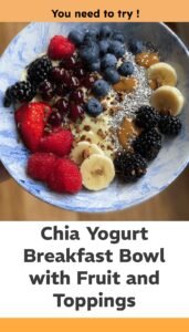 Chia Yogurt Breakfast Bowl with Fruit & Toppings