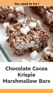Chocolate Cocoa Krispie Marshmallow Bars