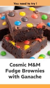 Cosmic Fudge Brownies with M&M Topping
