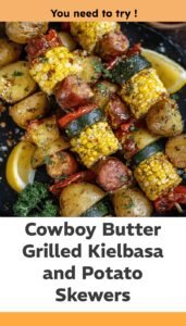 Cowboy Butter Kielbasa Potato Grill Skewers
