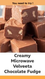 Creamy Microwave Velveeta Chocolate Fudge