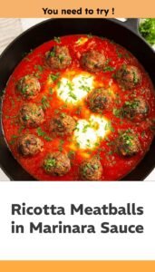 Creamy Ricotta Meatballs in Marinara Sauce