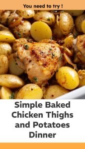 Easy Baked Chicken Thighs and Potatoes Dinner