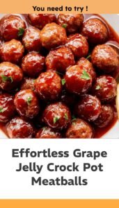 Easy Grape Jelly Crock Pot Meatballs