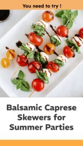 Fresh Caprese Skewers with Balsamic Glaze