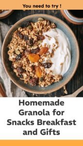 Homemade Granola for Snacks Breakfast and Gifts