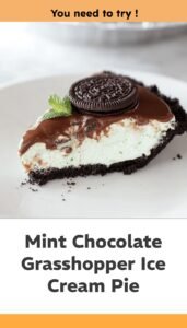 Mint Chocolate Ice Cream Grasshopper Pie