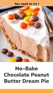 No Bake Chocolate Peanut Butter Pie
