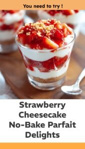 No Bake Strawberry Cheesecake Parfait Cups