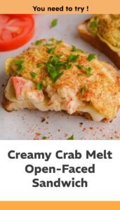Open-Faced Crab Melt Sandwich