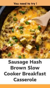 Overnight Sausage Hash Brown Breakfast Casserole