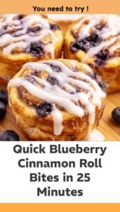 Quick Blueberry Cinnamon Roll Bites