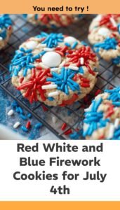 Red White and Blue Firework Cookies