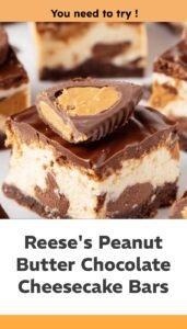 Reese's Peanut Butter Chocolate Cheesecake Bars