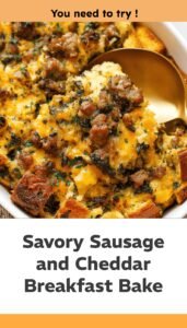 Savory Sausage and Cheddar Breakfast Strata