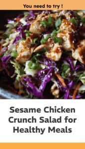 Sesame Chicken Cabbage Crunch Salad for Healthy Meals