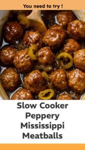Slow Cooker Mississippi Meatballs with Rich Peppery Sauce