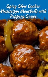 Slow Cooker Mississippi Meatballs with Rich Peppery Sauce