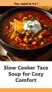 Slow Cooker Taco Soup for Cozy Comfort