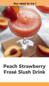 Strawberry Peach Frosé Slush Cocktail