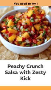 Sweet Peach Salsa with Crisp Veggies & Zing