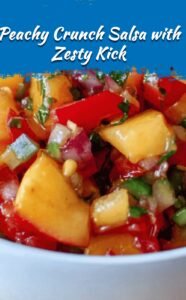 Sweet Peach Salsa with Crisp Veggies & Zing