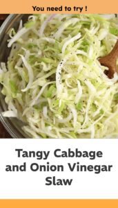 Tangy Vinegar Slaw with Cabbage and Onion
