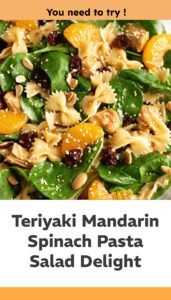 Teriyaki Mandarin Spinach Pasta Salad